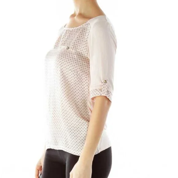 The Limited Pink Polka-Dot Round Neck Blouse - Picture 2 of 3